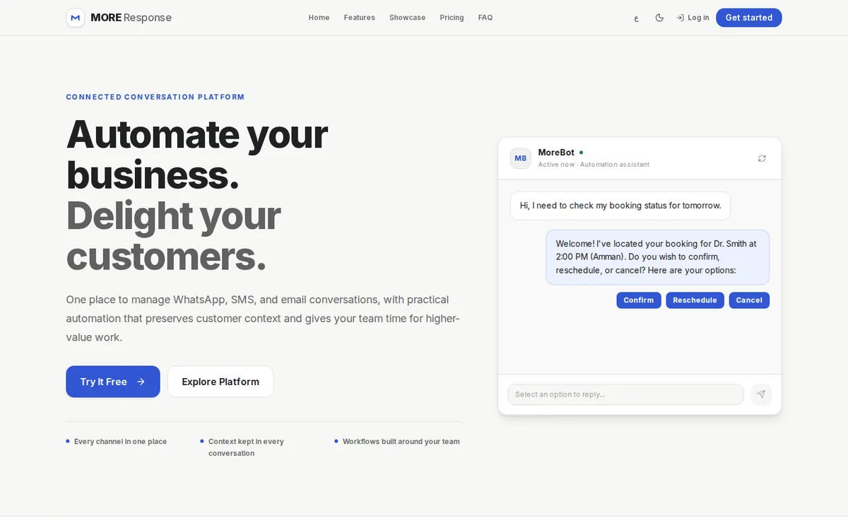 clientMORE home page, captured from the live website