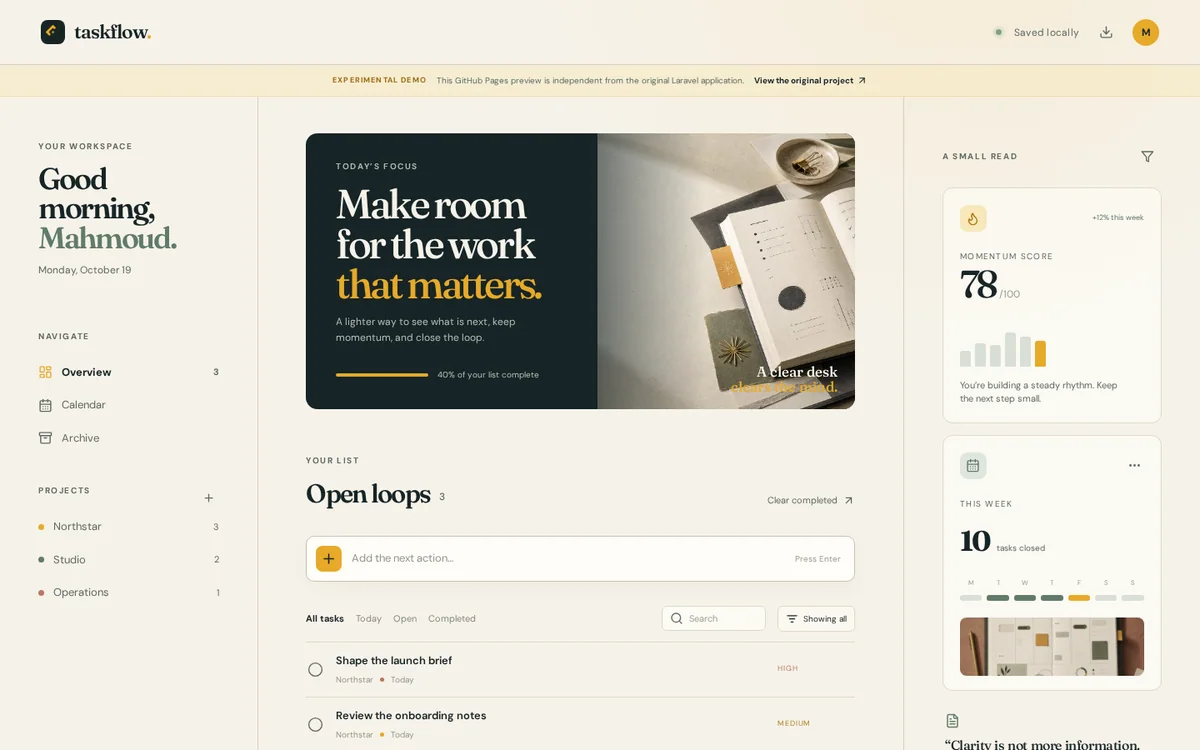 TaskFlow Workspace, captured from the live website